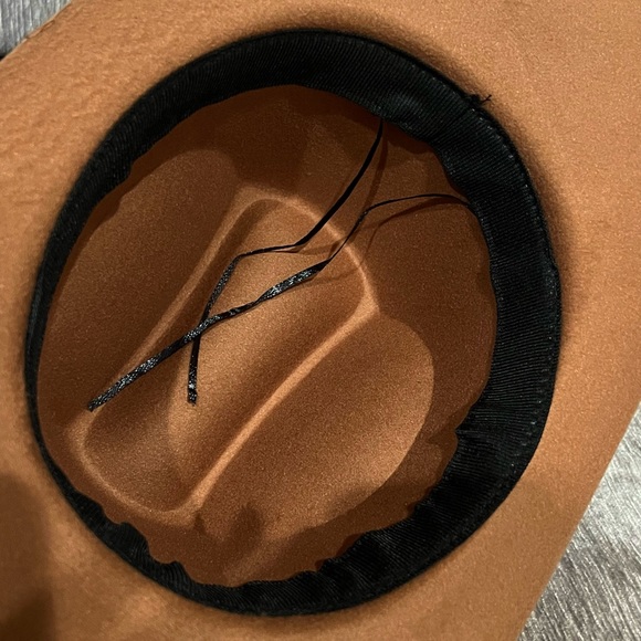 NEW Coffee Brown Bull Accent Faux Leather Band Felt Cowboy Cowgirl Western Hat - Picture 8 of 9
